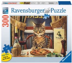 RAVENSBURGER CASSE-TÊTE 300 PIÈCES LARGES PIÈCES - DÎNER POUR UN (CHAT) #16936